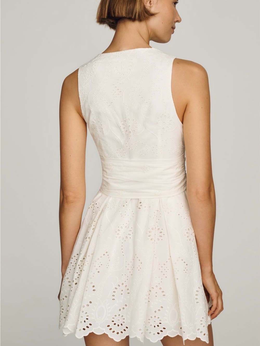 Maeve White Eyelet Tie-Waist Mini Dress - Picture 8 of 10